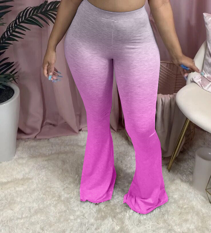 Damen Sportliche Flared Leggings mit Farbverlauf Stalluxe