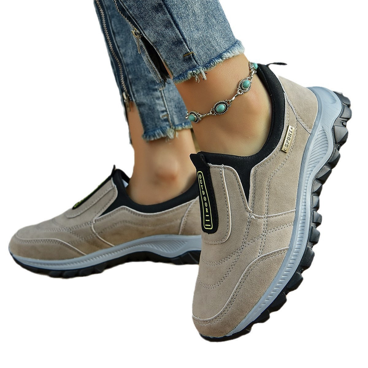 Damen Sportliche Slip-On Sneakers mit ergonomischer Dämpfung Stalluxe