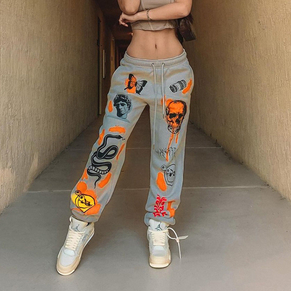 Damen Sweathose im Grafitdesign mit Kordelzug und relaxed Fit Stalluxe