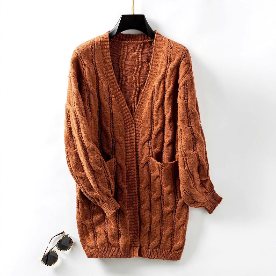 Damen Strickjacke mit V-Ausschnitt und praktischen Taschen Stalluxe