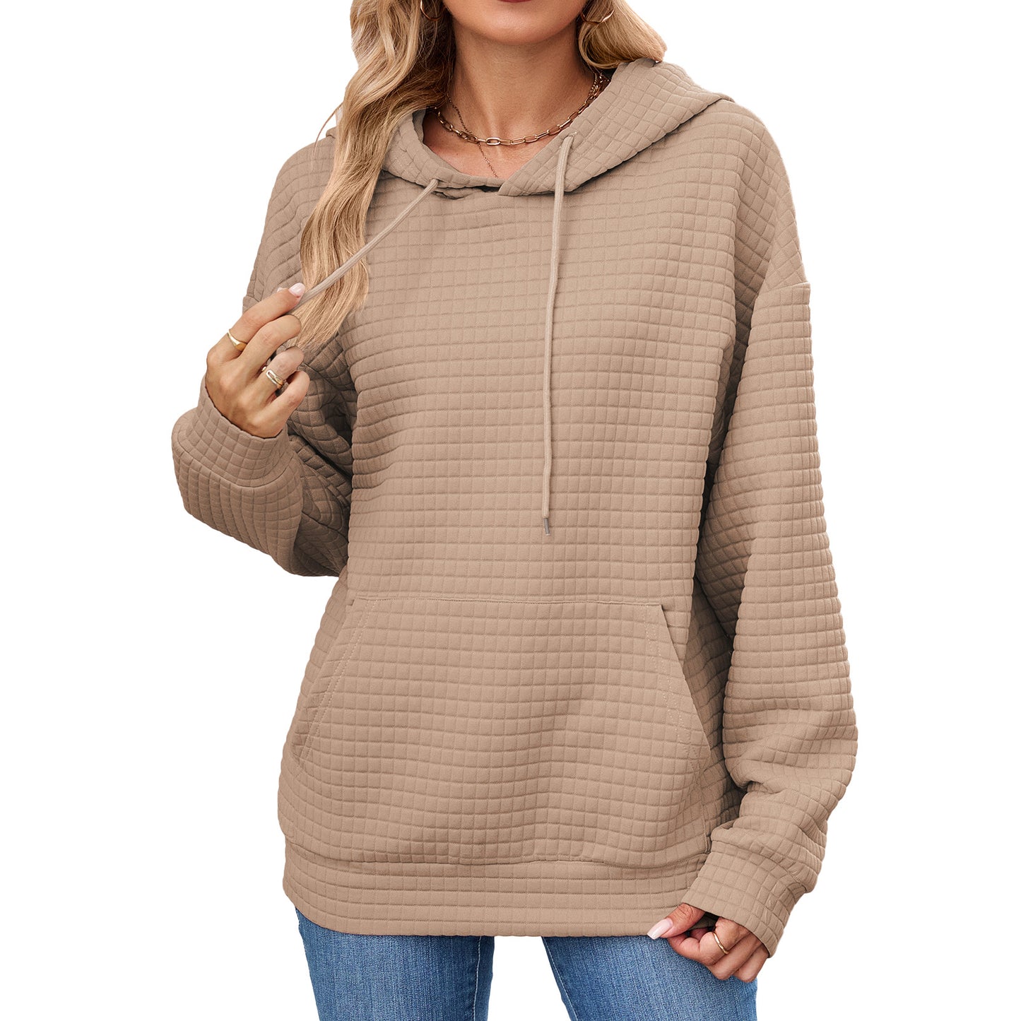 Damen Hoodie mit besonderen Strukturdetails Stalluxe
