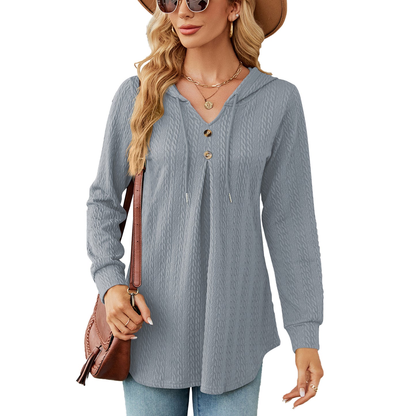 Damen Langarm Hoodie mit strukturiertem Design Stalluxe