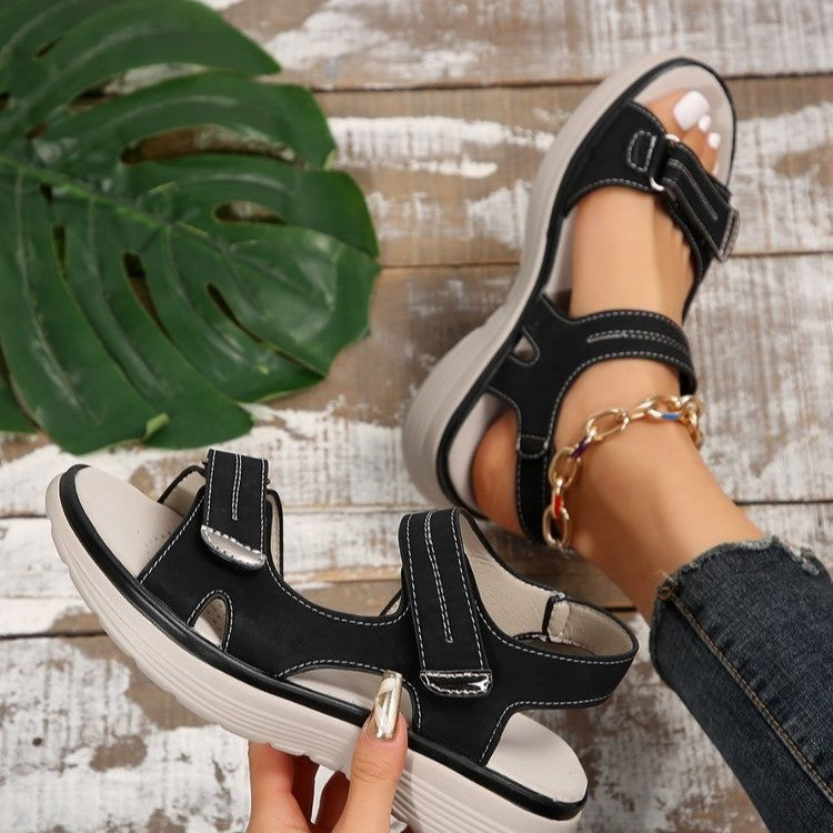 Damen Komfortable anatomische Sandalen mit verstellbaren Riemen und ergonomischer Sohle Stalluxe