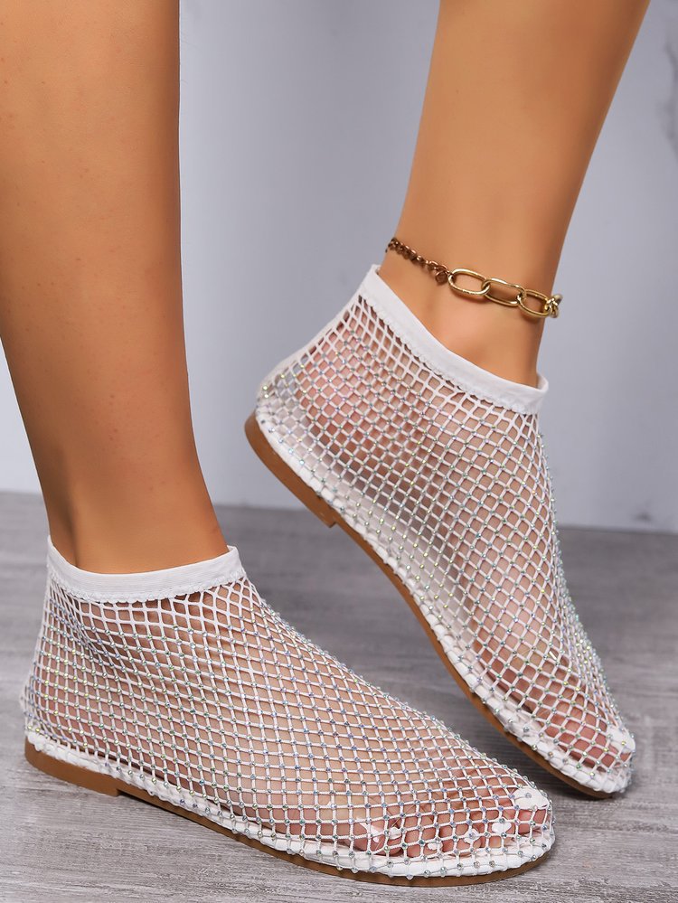 Damen Glamouröse Netzschuhe mit Strassverzierungen Stalluxe