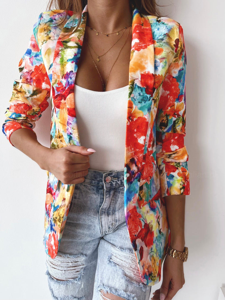 Damen Floral Druck Blazer Stalluxe