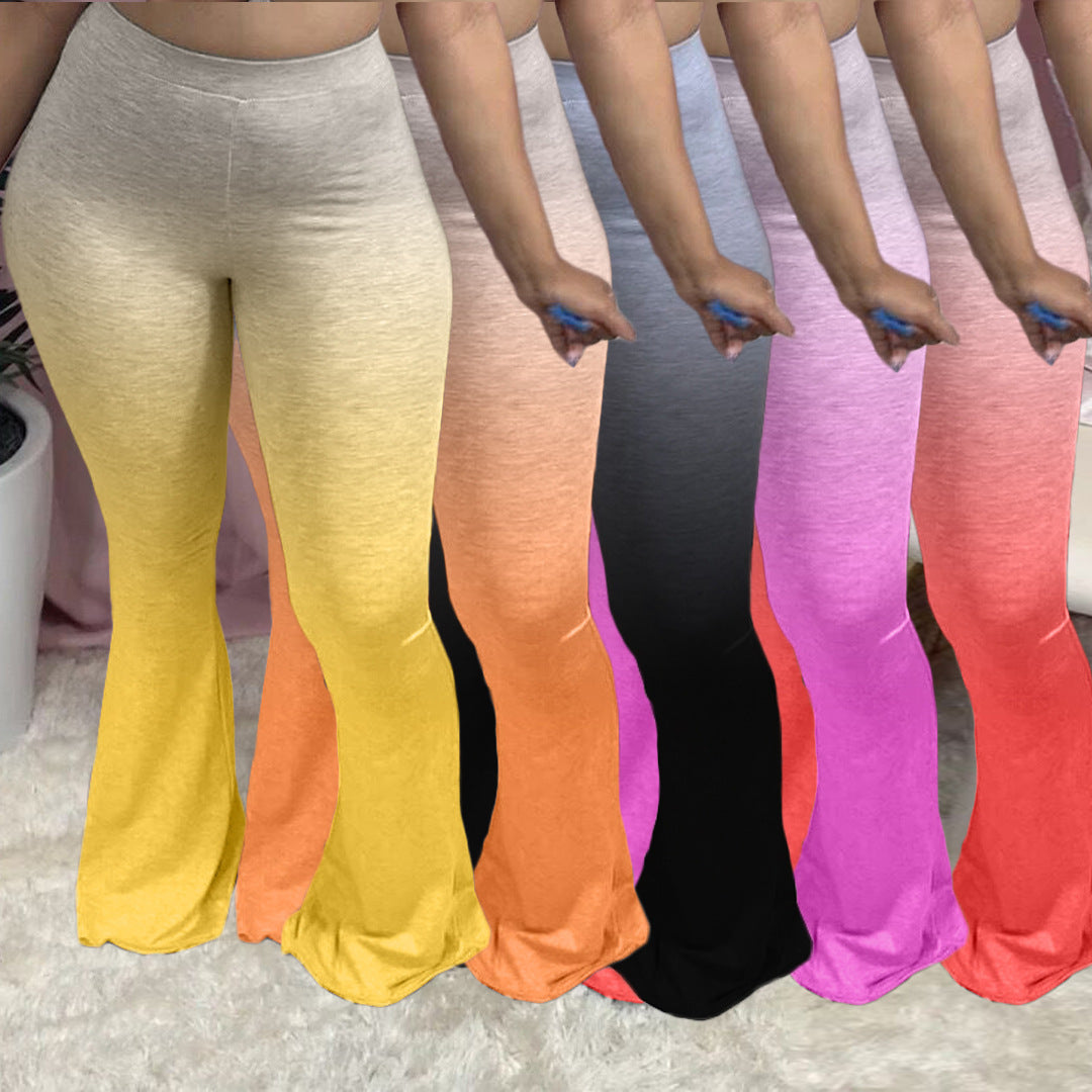 Damen Sportliche Flared Leggings mit Farbverlauf Stalluxe
