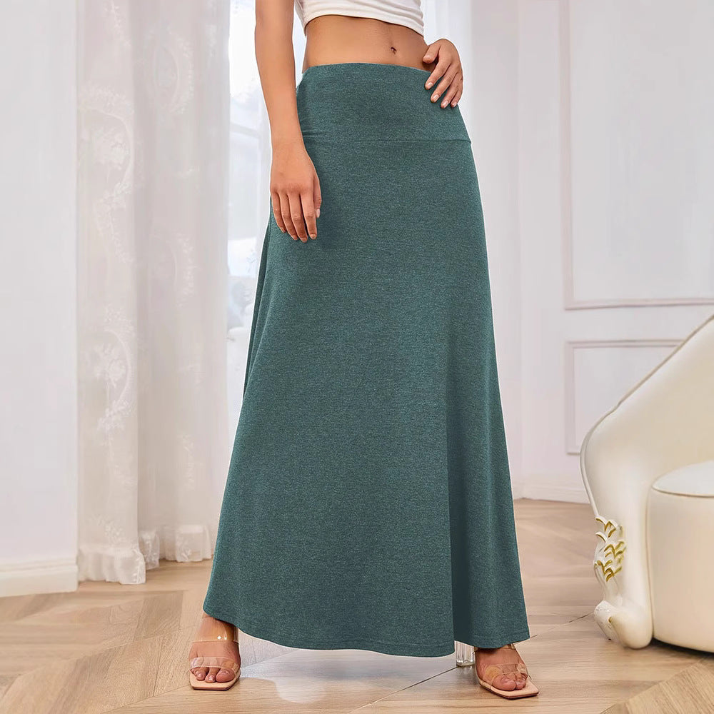 Damen Maxirock mit eleganter A-Linie und hohem Taillenbund Stalluxe