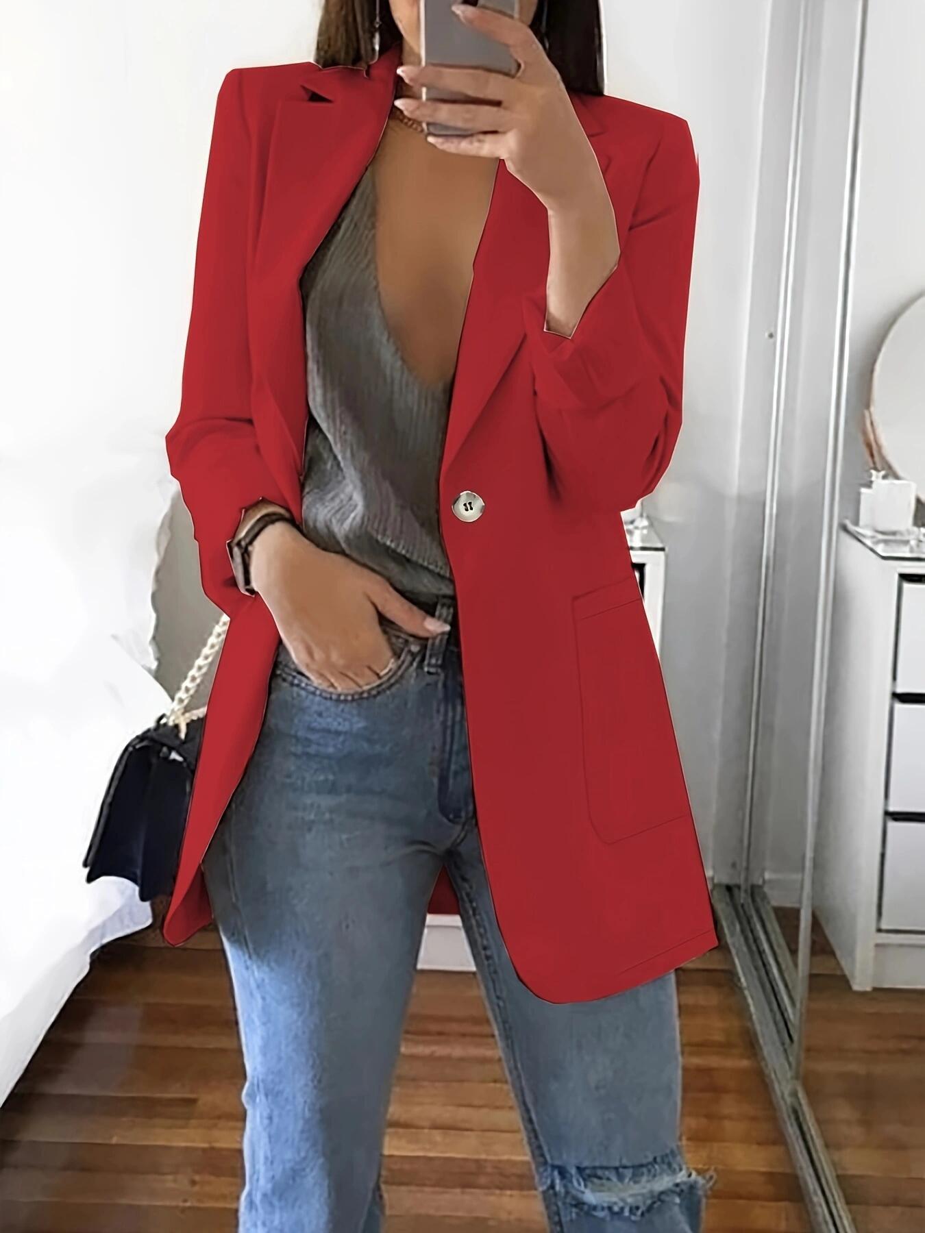 Damen Eleganter Blazer mit doppelter Knopfleiste und praktischen Taschen Stalluxe