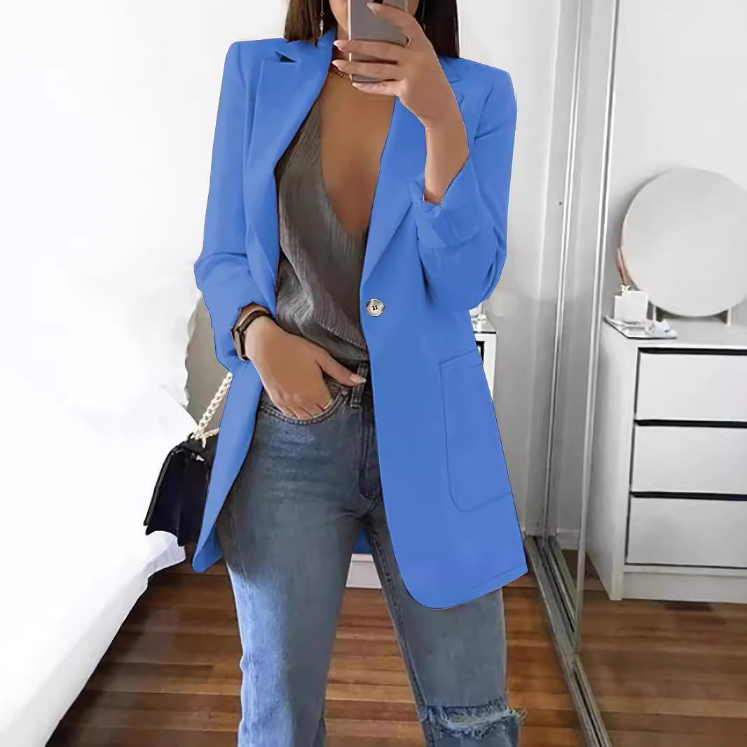 Damen Eleganter Blazer mit doppelter Knopfleiste und praktischen Taschen Stalluxe