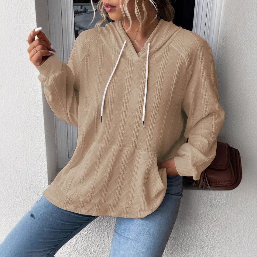 Women's Cozy Textured Pullover Hoodie Stalluxe
