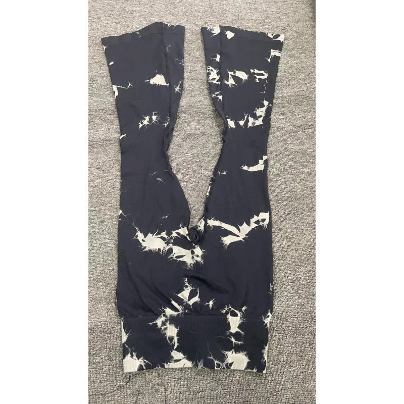 Damen Flared Yoga-Leggings mit einzigartigem Batikmuster Stalluxe