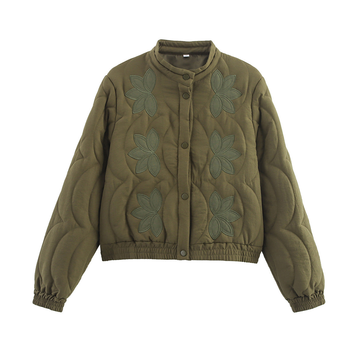 Damen gesteppte Übergangsjacke mit floralem Stickdesign Stalluxe