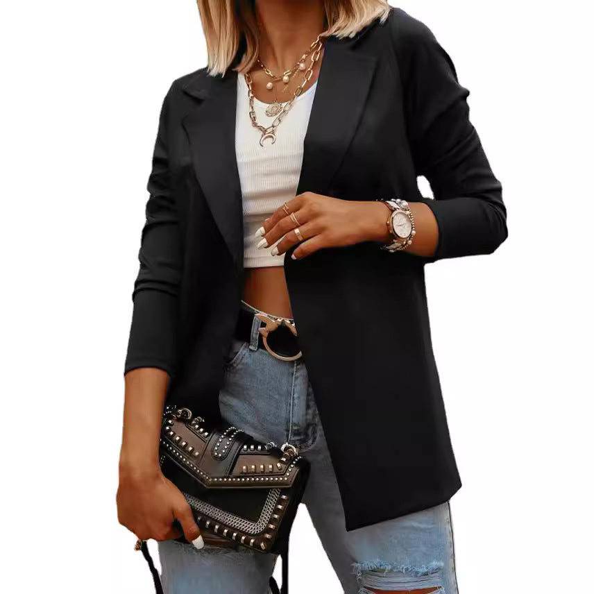 Damen eleganter taillierter Blazer mit schmalem Schnitt Stalluxe