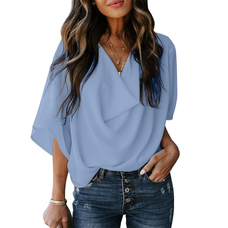Damen Elegante Wickelbluse mit lässigem Schnitt Stalluxe