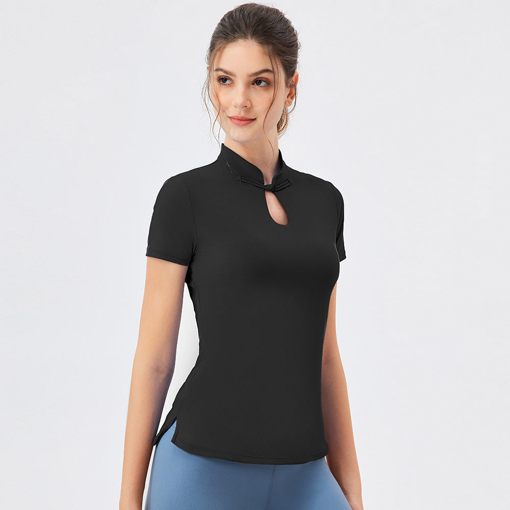 Damen Sportliches Funktionsshirt mit schickem Stehkragen und Schnittführung Stalluxe