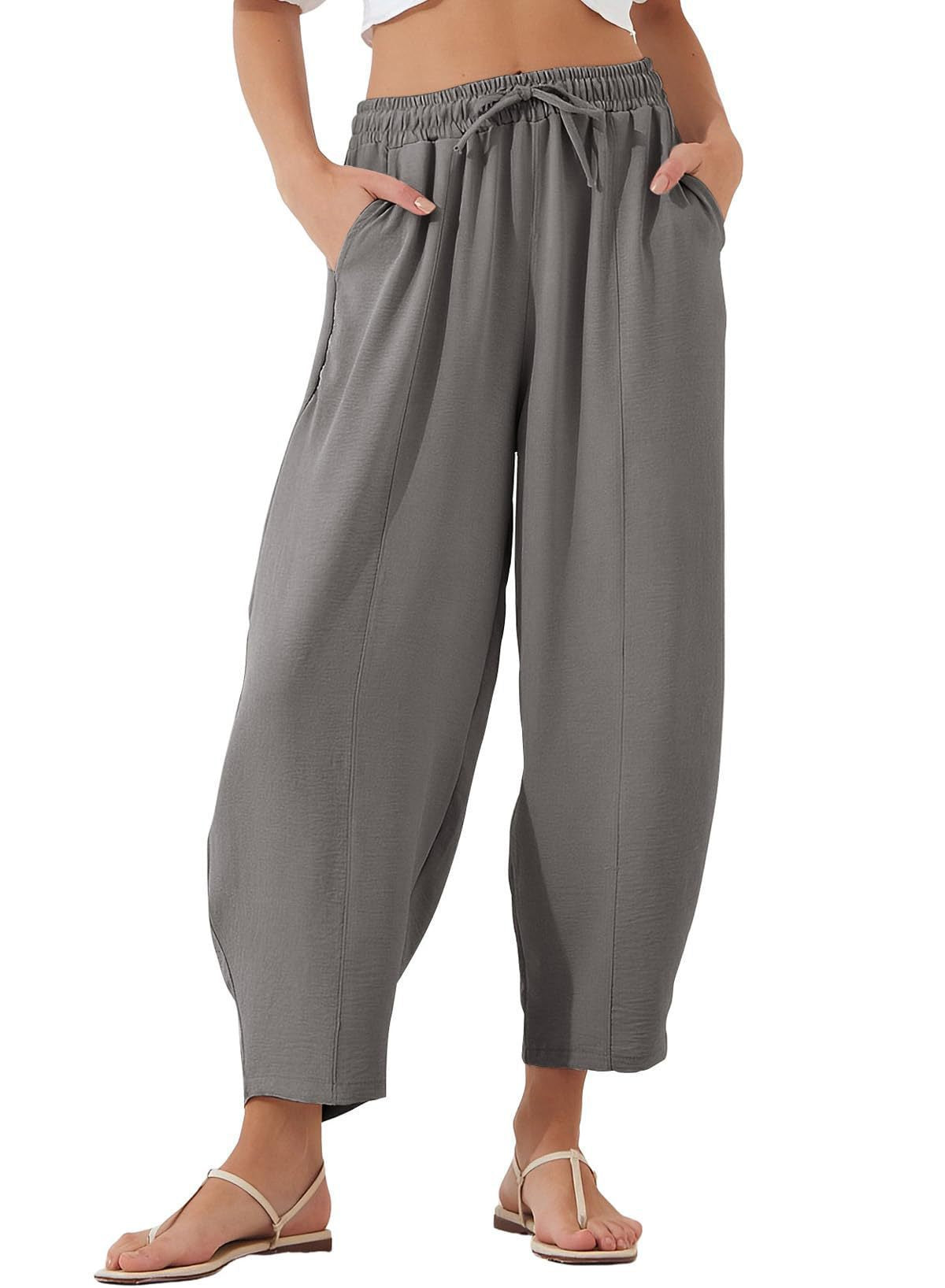 Damen Bequeme und luftige Freizeithose mit elastischem Bund und Seitentaschen Stalluxe