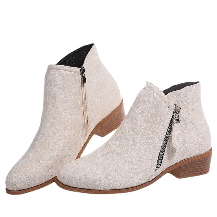 Damen Stiefeletten aus hochwertigem Veloursleder mit modischem Reißverschluss Stalluxe