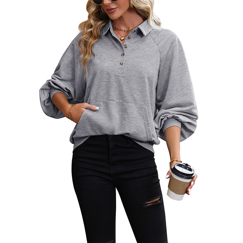 Damen Sportlicher Pullover mit modischen Knopfdetails und lässigem Schnitt Stalluxe