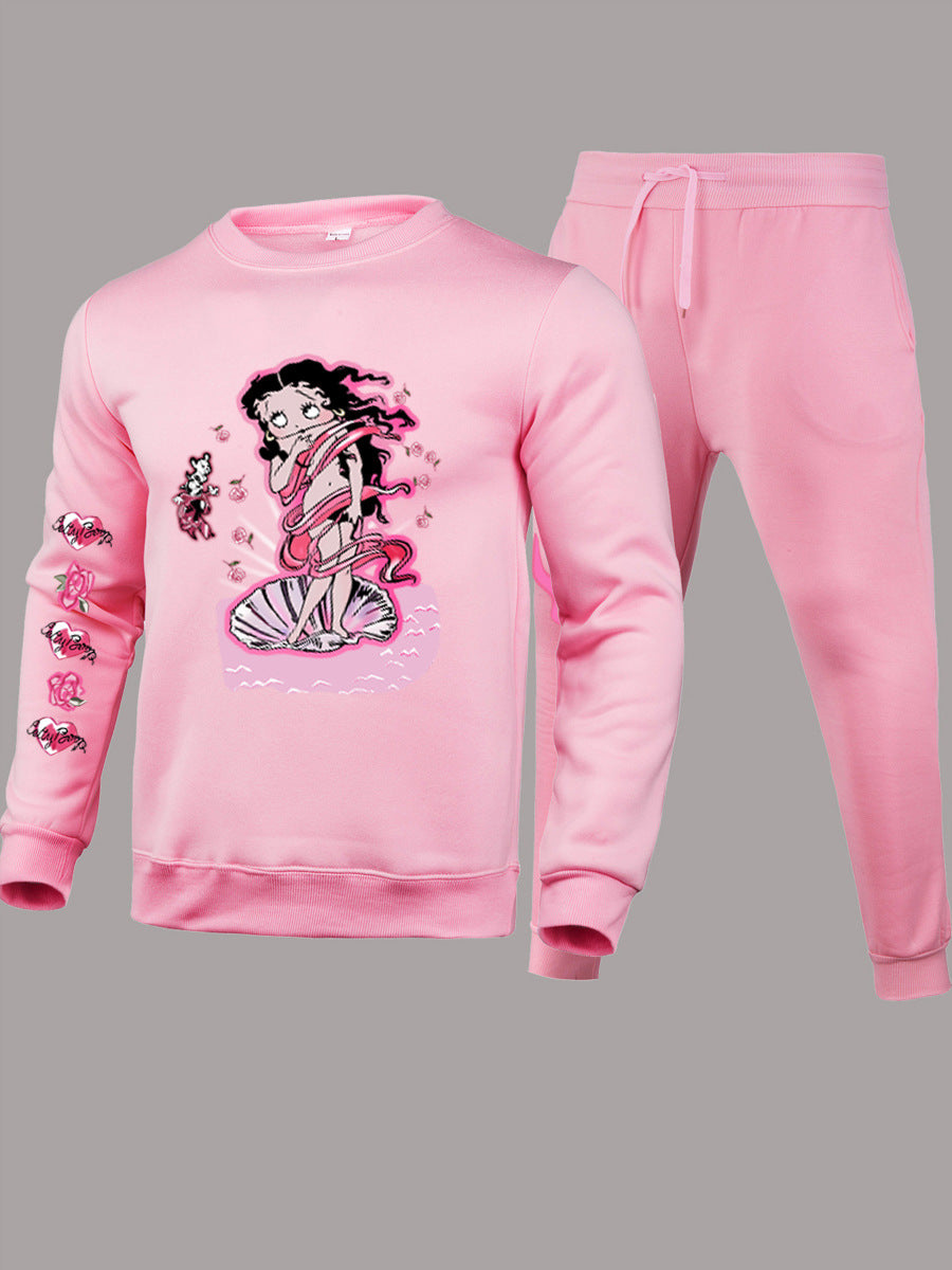 Damen Sweatanzug mit verspieltem Cartoon-Design Stalluxe