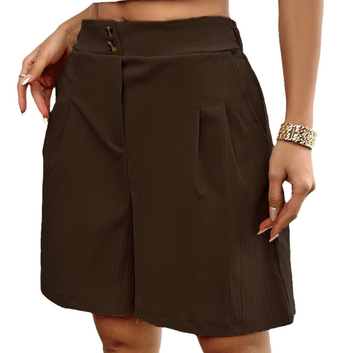 Damen Modische Shorts mit eleganter Knopfleiste Stalluxe