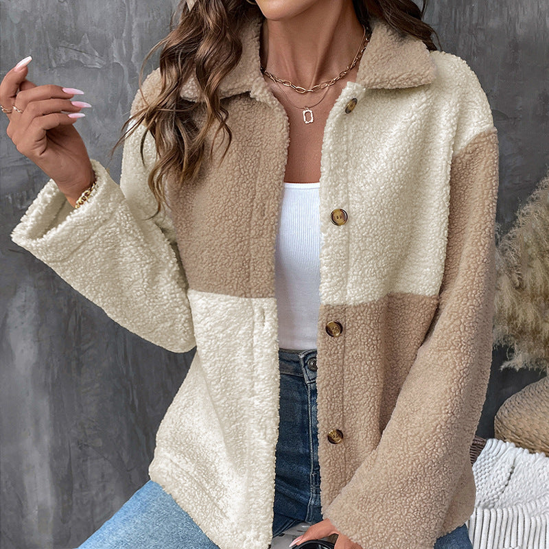 Damen gemütliche Overshirt-Jacke mit weichem Fleece und Knopfverschluss Stalluxe