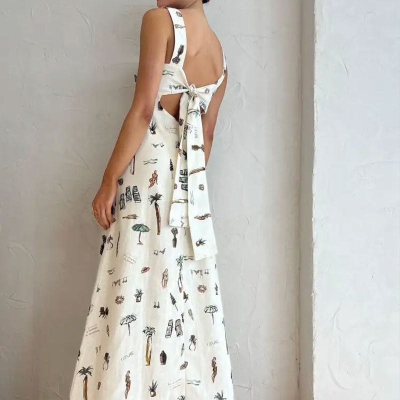 Damen Maxikleid mit einzigartigem Sommerdruck und praktischen Taschen Stalluxe