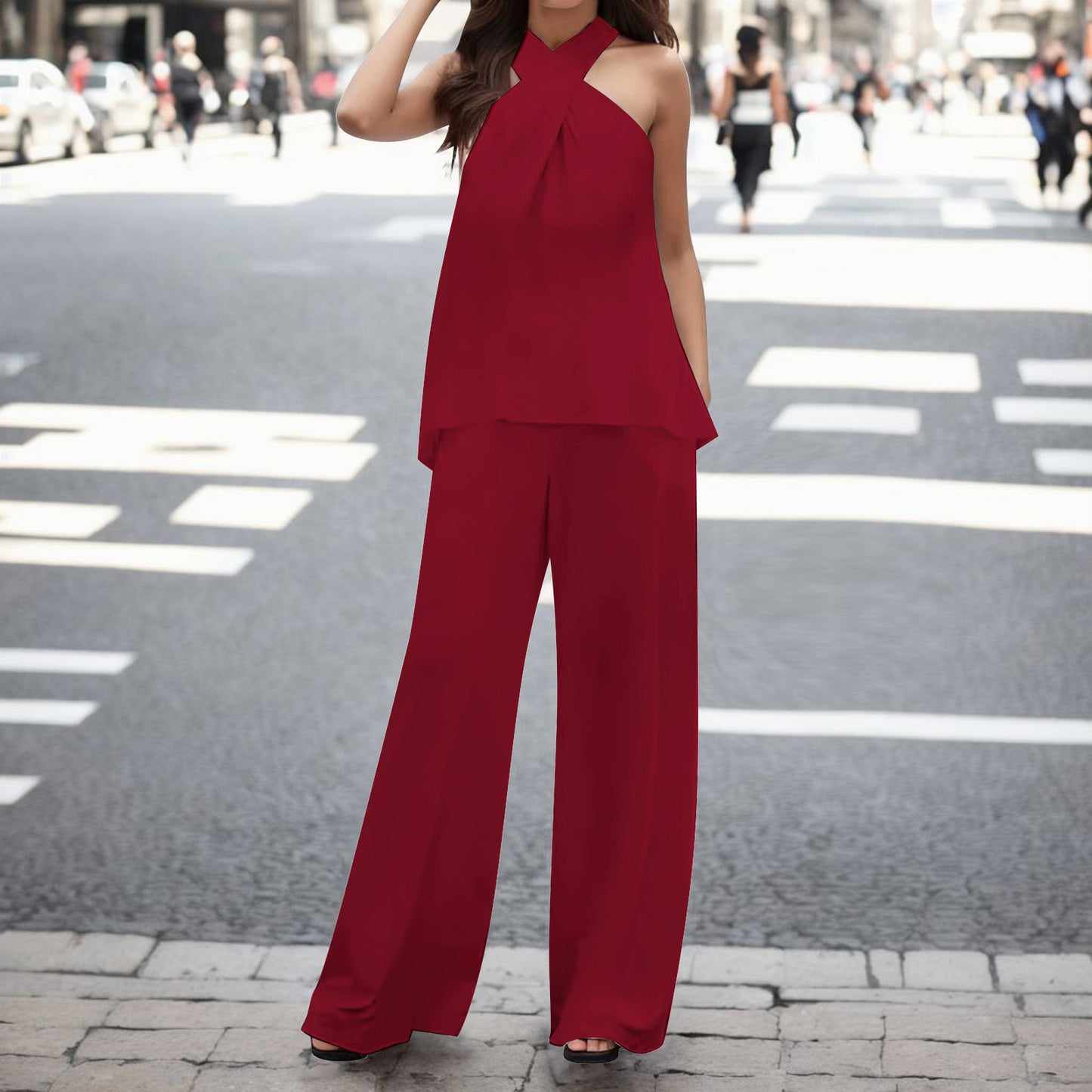 Damen Elegantes und luftiges Jumpsuit mit recyceltem Stoff Stalluxe