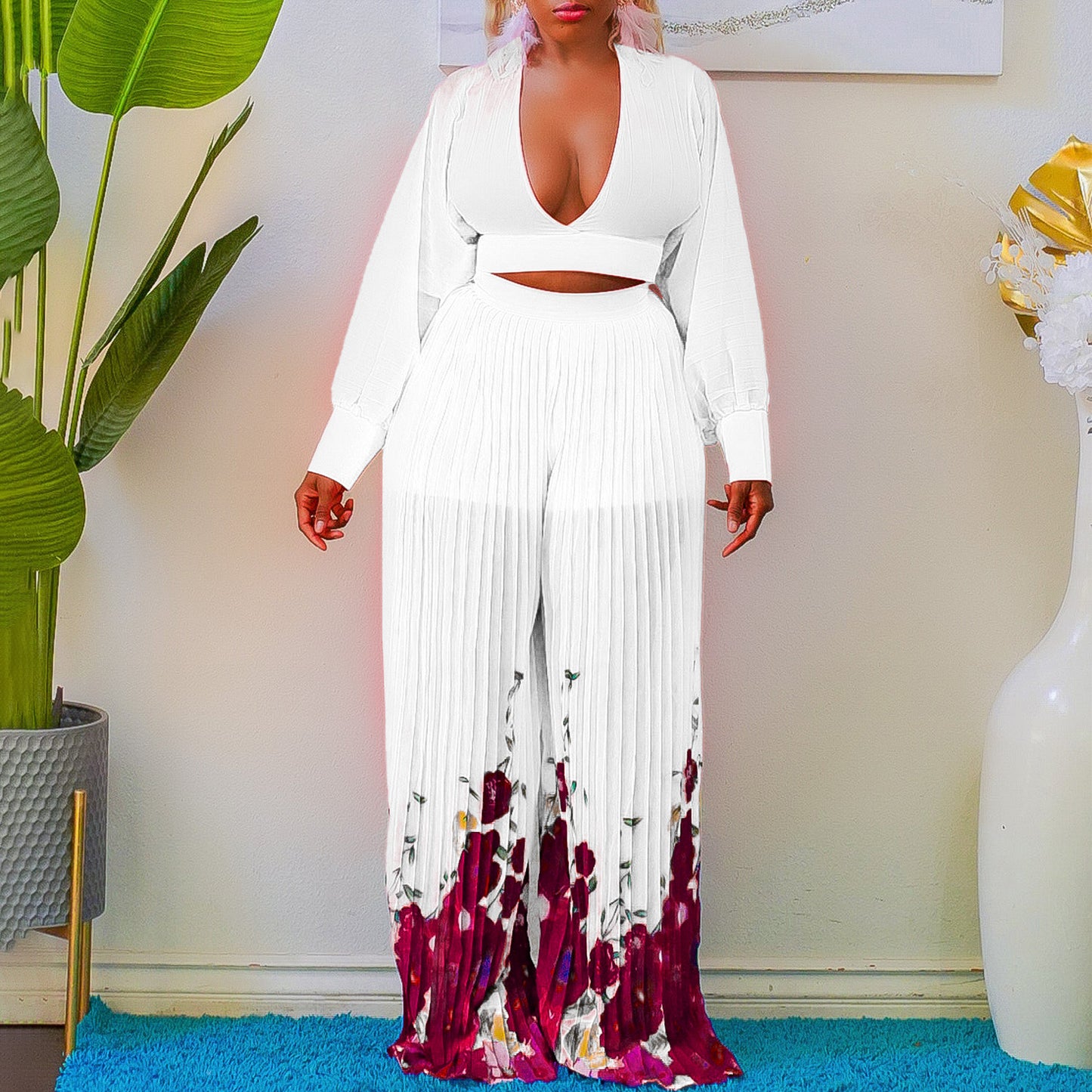 Damen Modischer und luftiger Jumpsuit mit floralem Druck Stalluxe