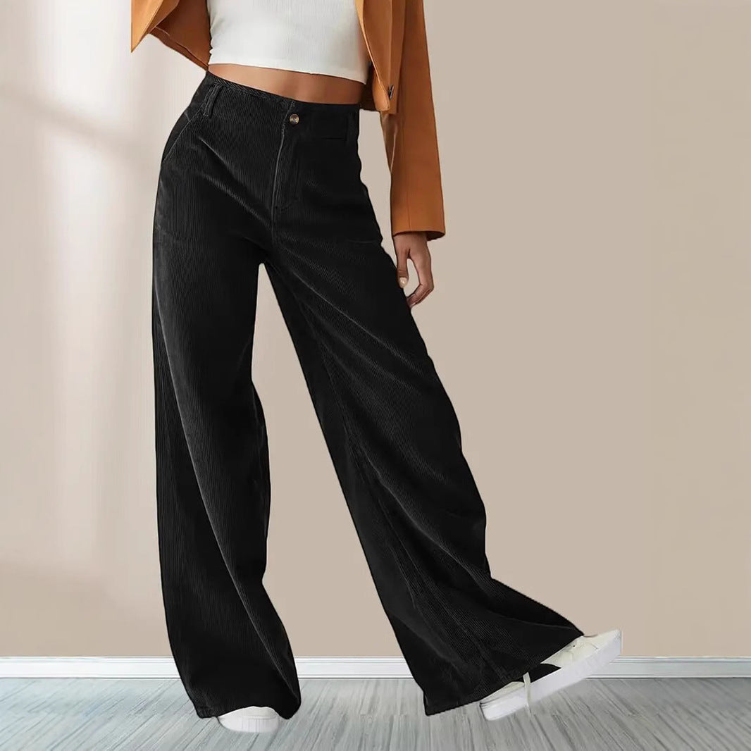 Damen Weit geschnittene Stoffhose mit eleganten Taschen Stalluxe