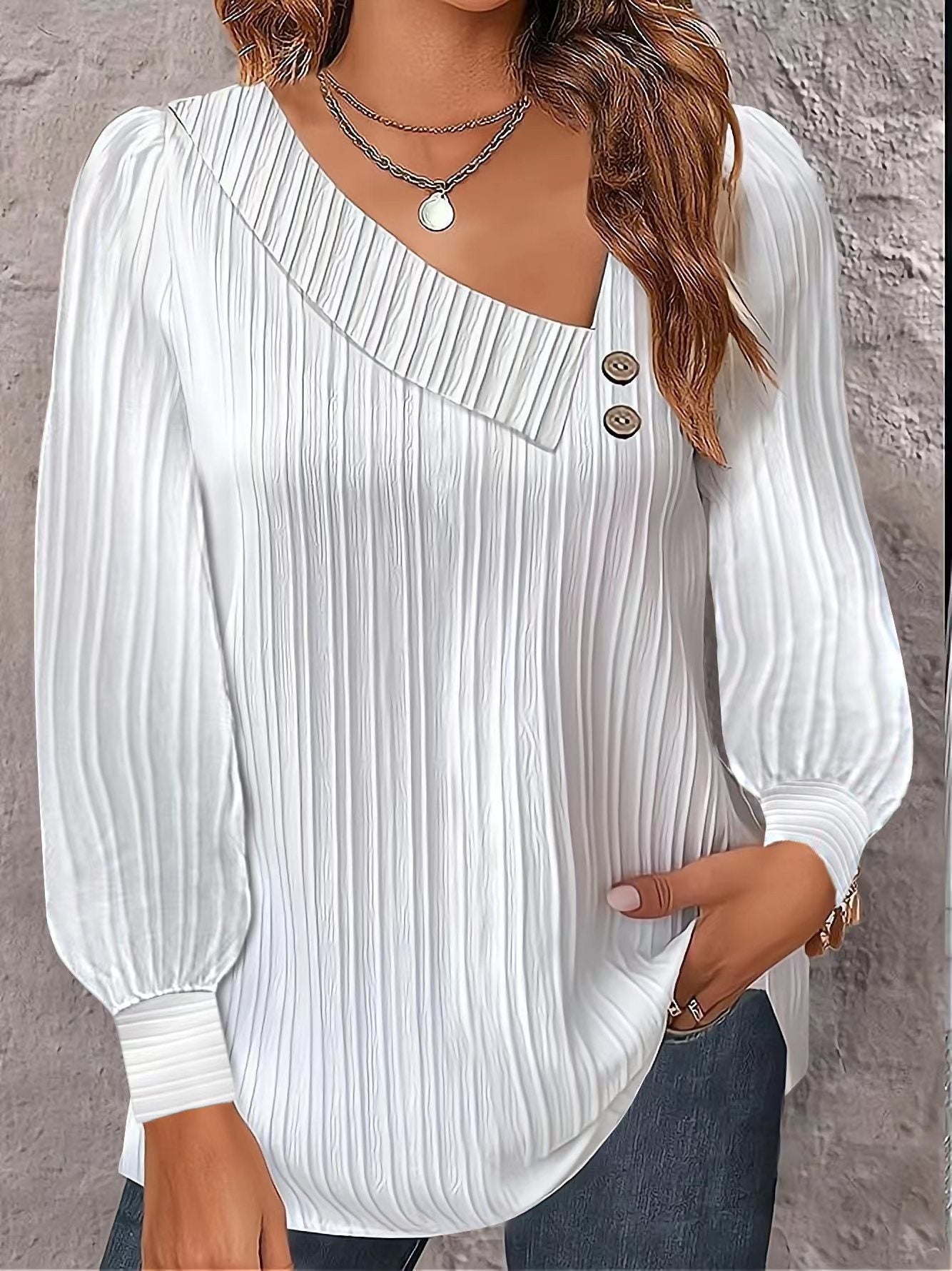 Damen Elegantes und modernes Oberteil mit asymmetrischem Ausschnitt Stalluxe