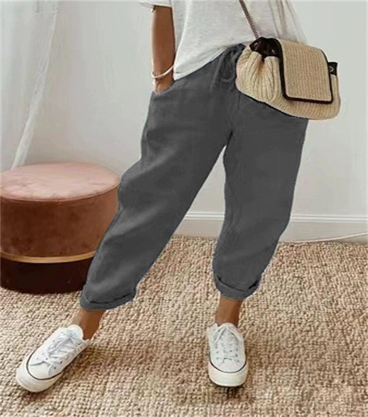 Damen Bequeme und lässige Chino-Hose mit elastischem Bund Stalluxe