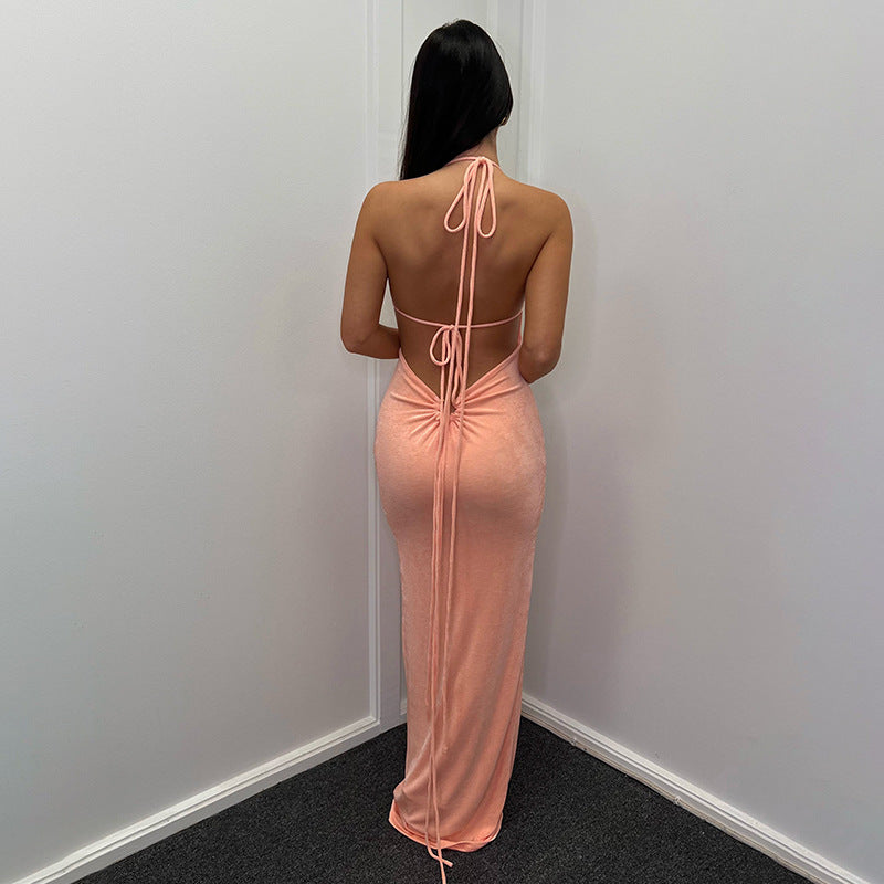 Damen Elegantes Maxikleid mit verstellbaren Trägern und raffiniertem Ausschnitt Stalluxe