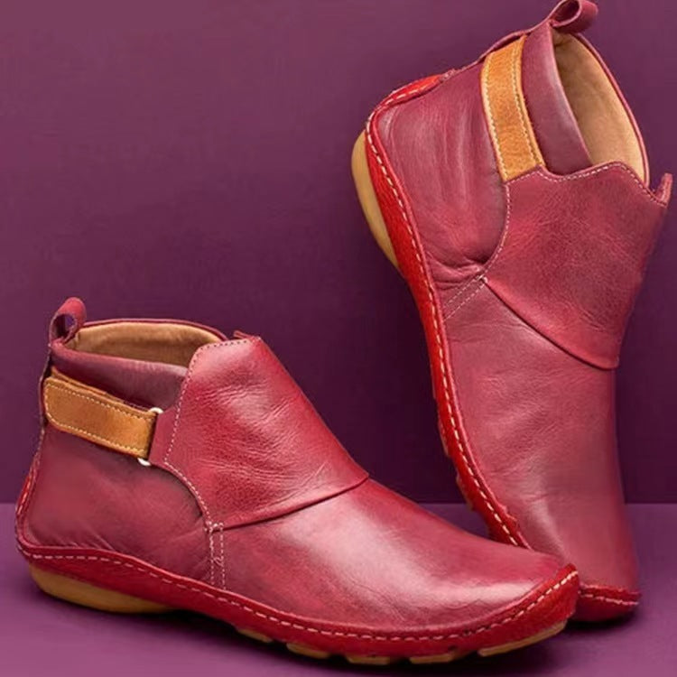 Damen modische Ankle Boots aus hochwertigem Leder mit elastischen Einsätzen Stalluxe
