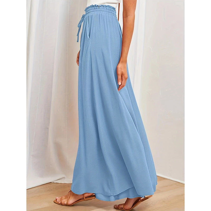 Damen Weit geschnittene Sommerhose mit elastischem Bund und praktischen Taschen Stalluxe