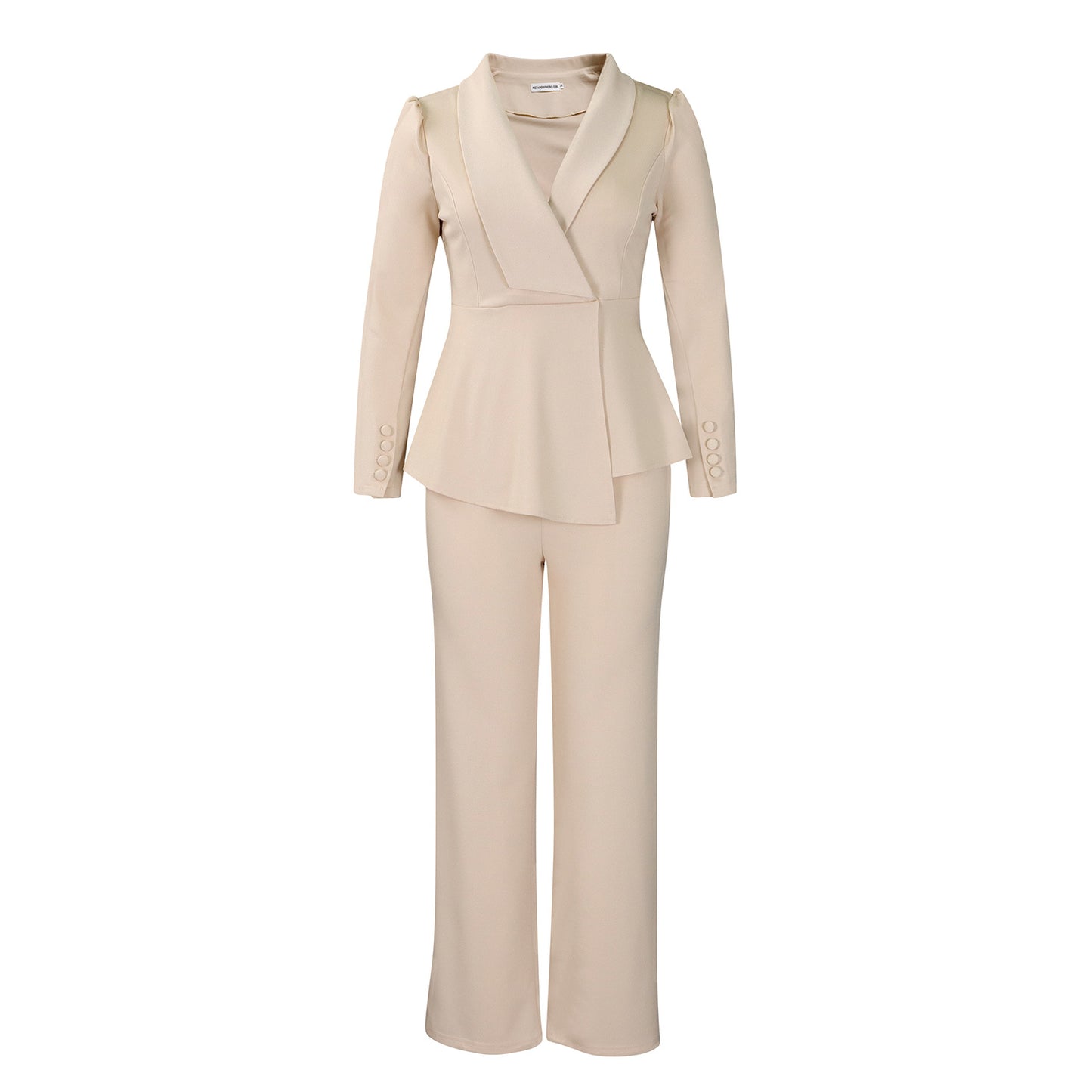 Damen elegantes Businessanzug-Set mit tailliertem Blazer und weitem Hosenbein Stalluxe