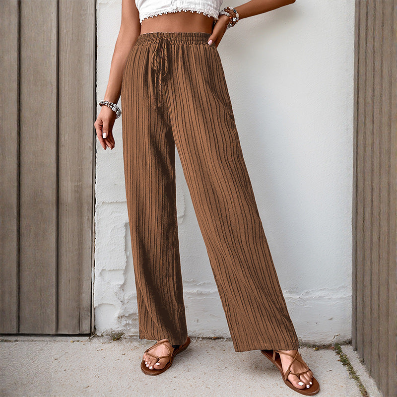 Damen entspannte Palazzo-Hose mit elastischem Bund und seitlichen Taschen Stalluxe