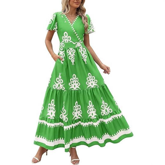 Damen Maxikleid mit romantischen Stickereien Stalluxe