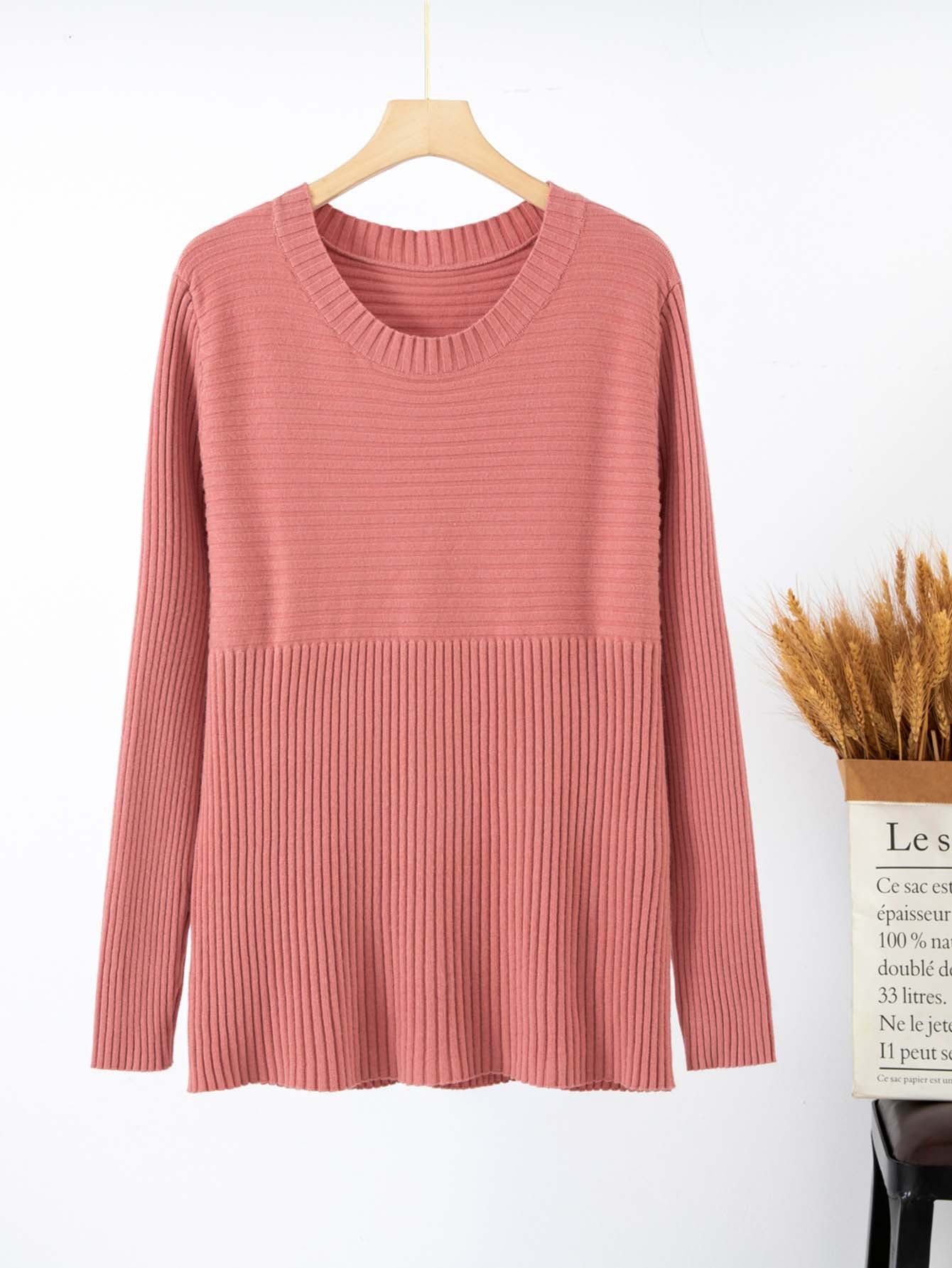Damen Feinstrickpullover mit strukturiertem Design und Rundhalsausschnitt Stalluxe