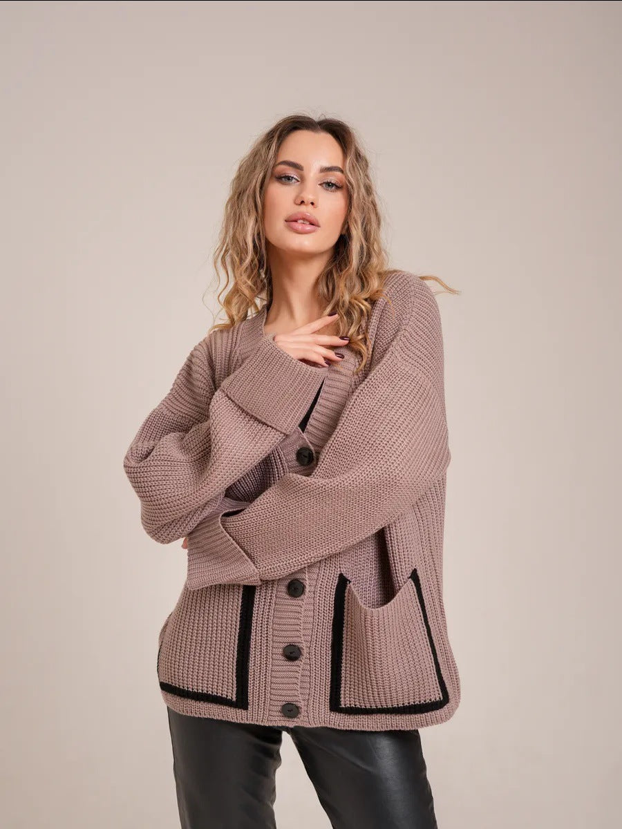 Damen Großer Strickcardigan mit dekorativen Knopfdetails und lässigem Schnitt Stalluxe