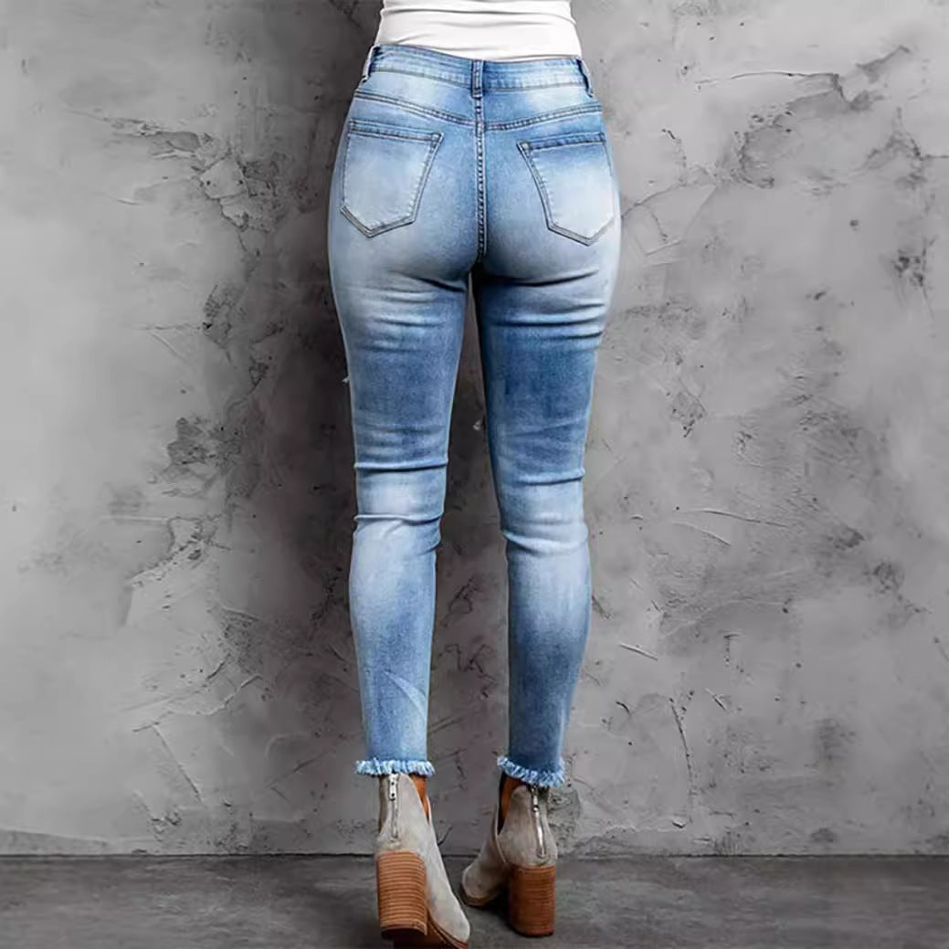 Damen Jeans im modernen Destroyed-Design mit aufregenden Tiermustern Stalluxe