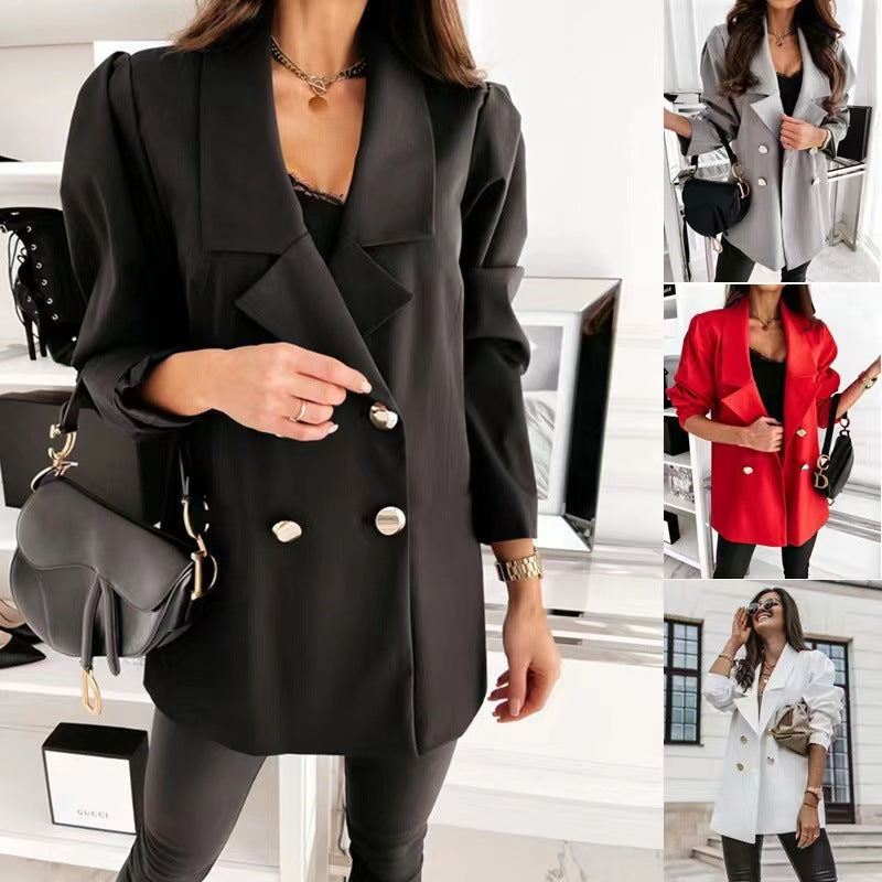 Women's Structured Double-Breasted Blazer Stalluxe