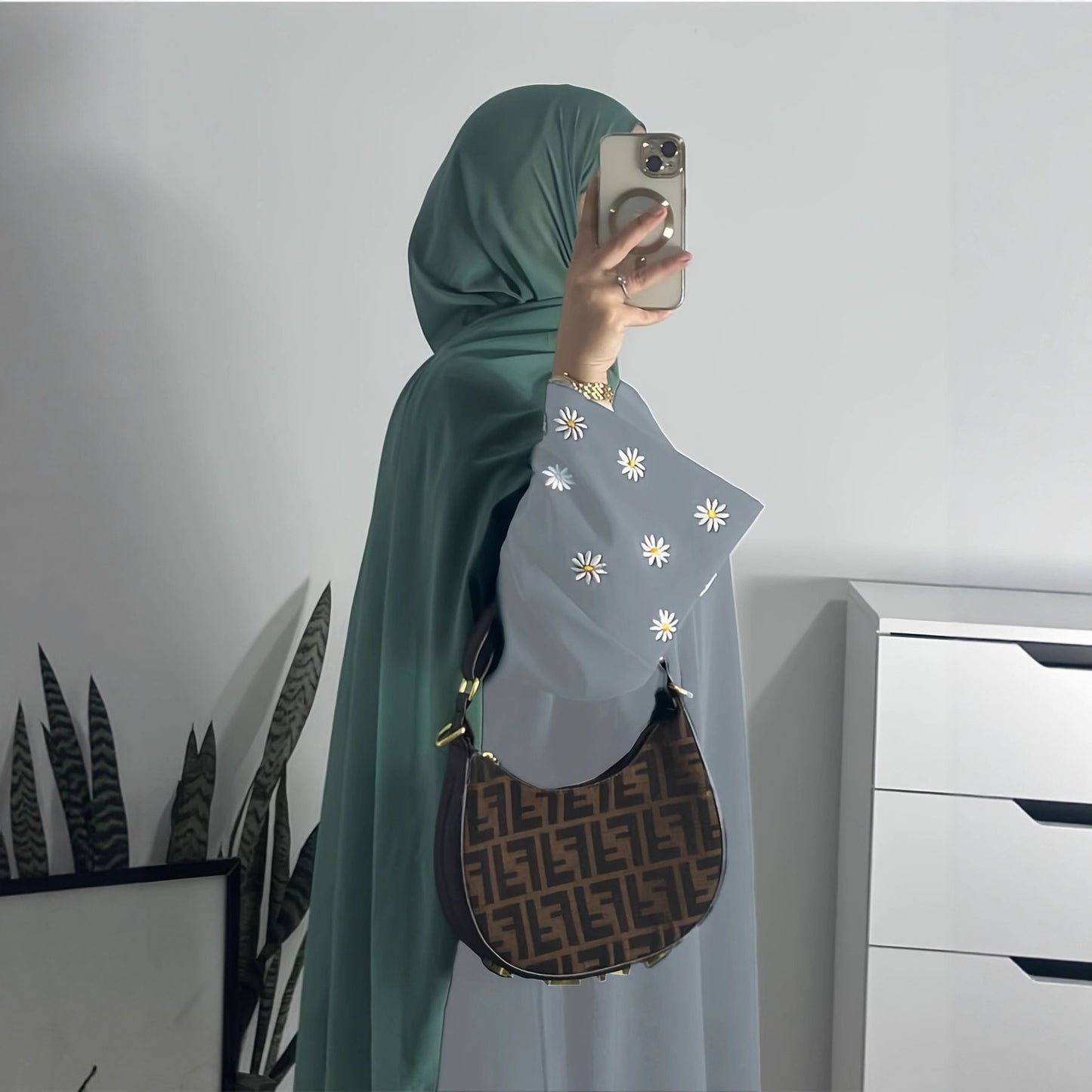 Damen elegantes Tunikakleid mit floralem Stickmuster Stalluxe