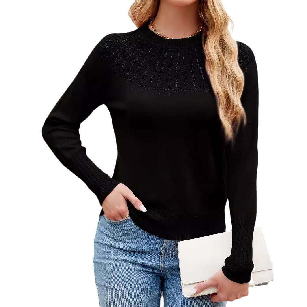Damen Feiner Strickpullover mit kunstvoller Lochmuster-Detailierung Stalluxe