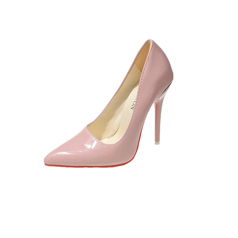 Damen Klassische High Heels mit spitz zulaufendem Design und hochglänzender Oberfläche Stalluxe