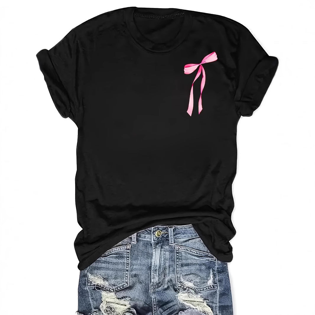 Damen T-Shirt mit kreativem Schriftzug und Rüschen-Details Stalluxe