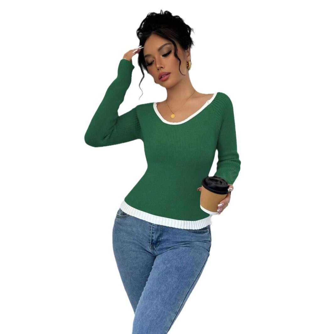 Damen Feinstrickpullover mit kontrastierendem Saum Stalluxe