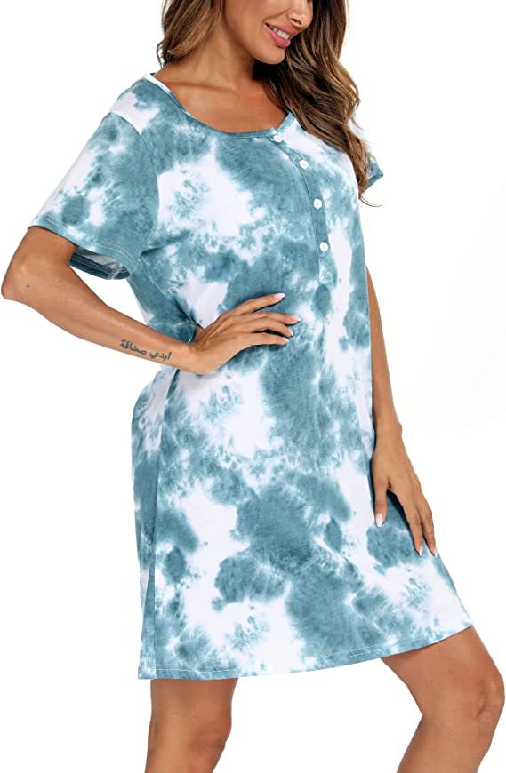 Women's Casual Tie-Dye Shirt Dress Stalluxe