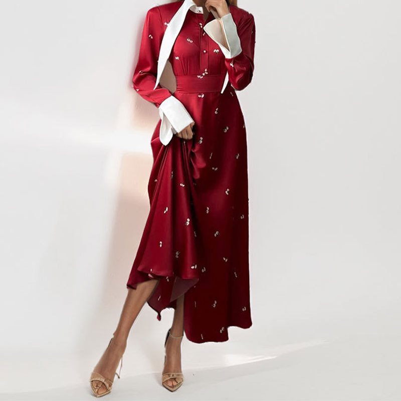 Damen Maxi-Kleid mit eleganter Overlay-Jacke und zarten Applikationen Stalluxe