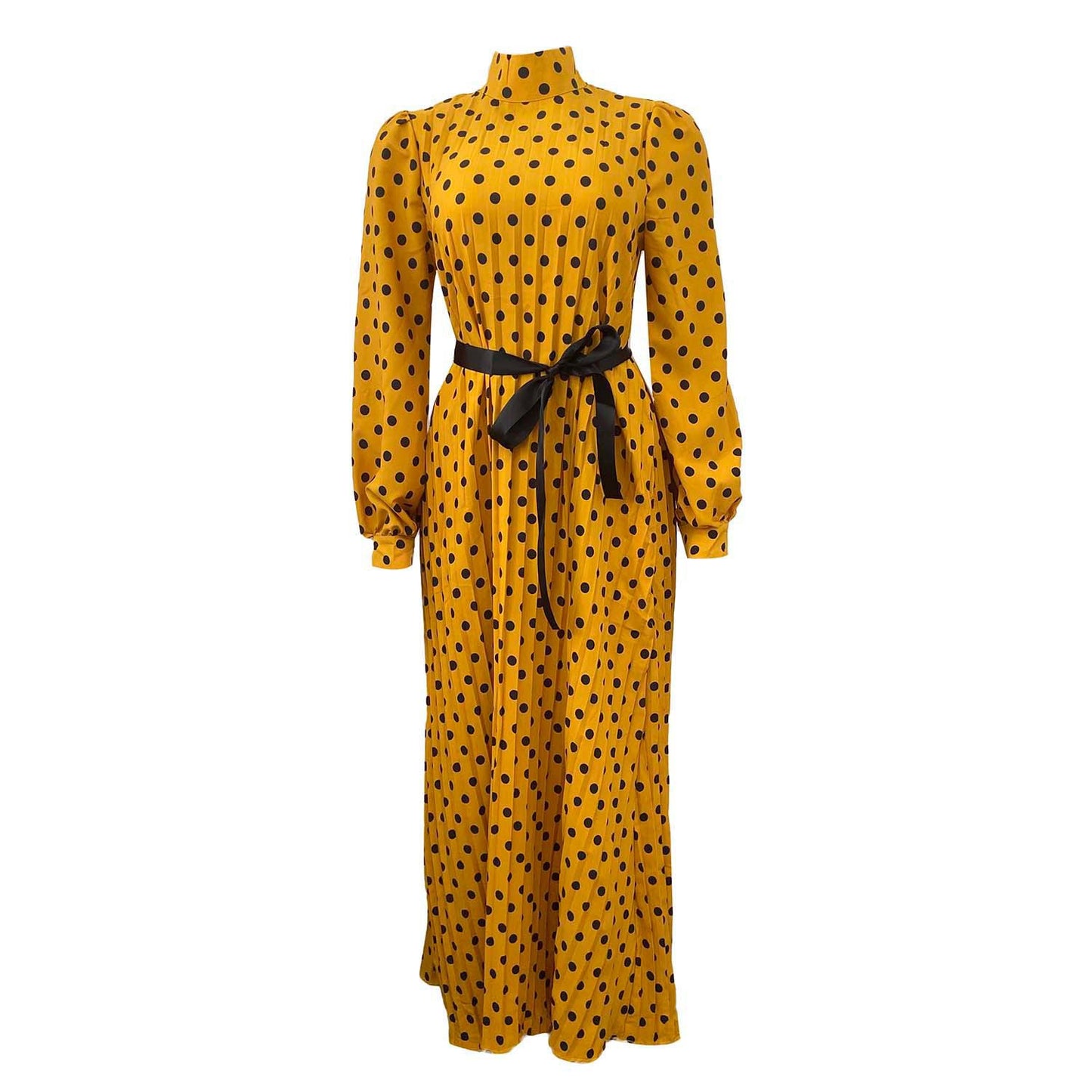 Damen Maxikleid mit modischem Punkte-Design und tailliertem Schnitt Stalluxe