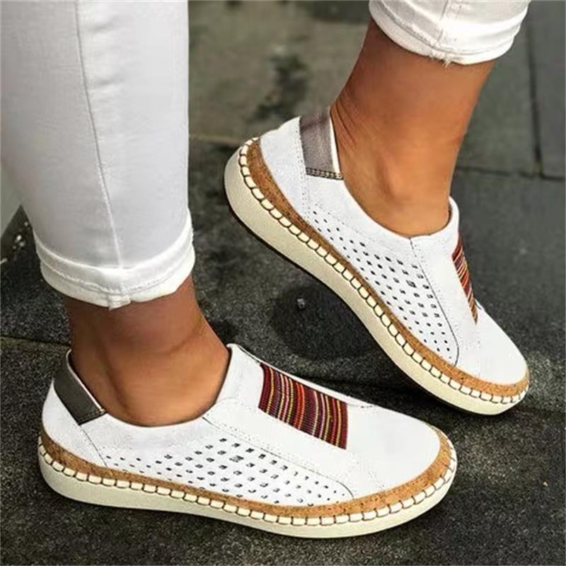 Damen bequeme Slip-On Sneakers mit atmungsaktiver Oberflächenstruktur Stalluxe